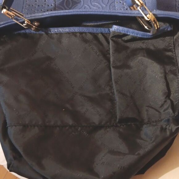 Plino Visona Blue Leather Bag - Picture 11 of 14